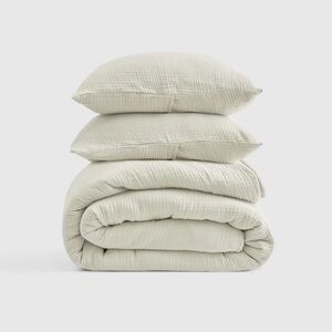 QUINCE Organic Airy Gauze Duvet Cover Set King/Cal King Ivory 7055